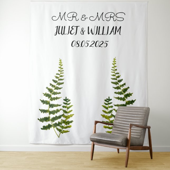 Klassisches Script Mr. & Mrs. Wedding Backdrop Ban Wandteppich (Beispiel)