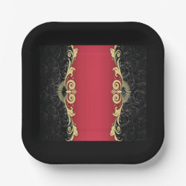 Klassisches Scrollwork-Design Pappteller