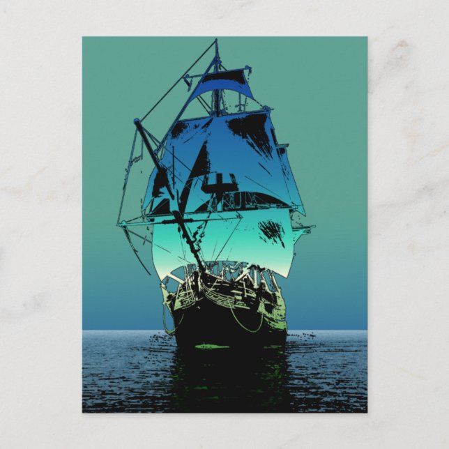 Klassisches Segelschiff Postkarte (Vorderseite)
