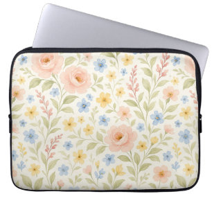 Klassisches Shabby-Chic-französisches Blumenkunstm Laptopschutzhülle