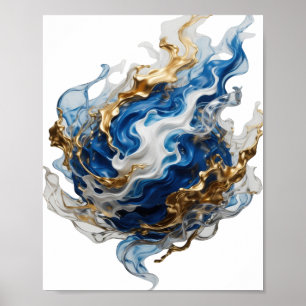 Klassisches Silber ABSTRACT ART Design Poster