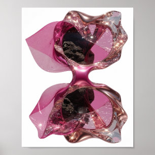 Klassisches Silber ABSTRACT ART Grafikdesign Poster
