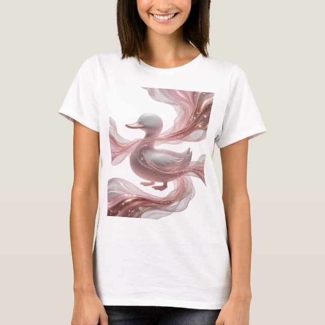 Klassisches Silber ABSTRACT ART Grafikdesign T-Shirt (Vorderseite)