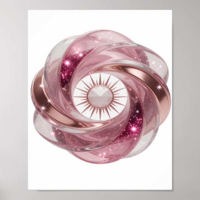 Klassisches Silber ABSTRACT ART Moderne Gestaltung Poster (Vorne)