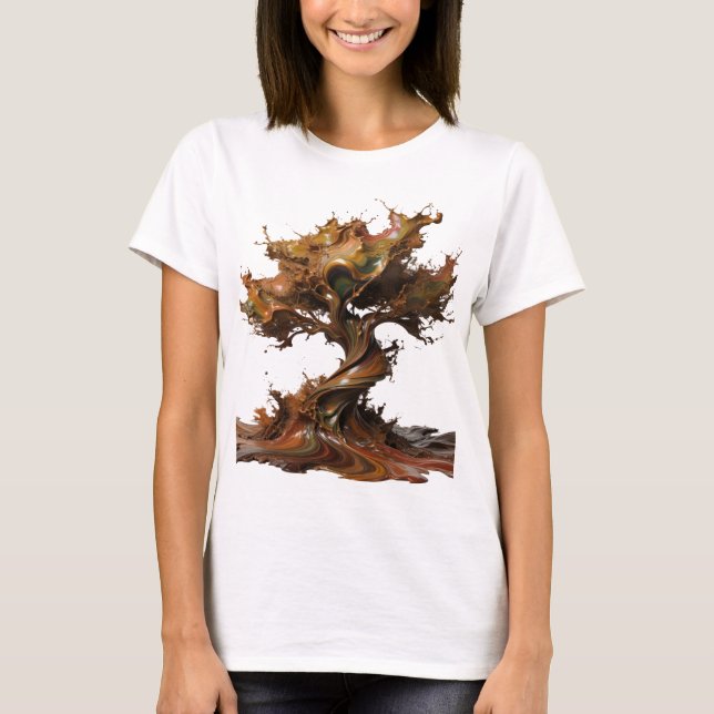 Klassisches Silber ABSTRACT ART Tragbare Kunst T-Shirt (Vorderseite)