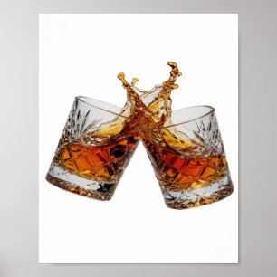 Klassisches Silber WHISKY SPLASH Künstlerisches Mo Poster