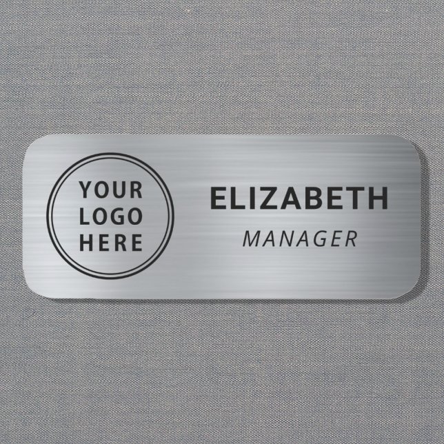 Klassisches Silver Business-Logo Namensschild (Von Creator hochgeladen)