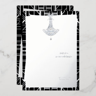 Klassisches SILVER Gatsby Flapper Brautparty Folieneinladung