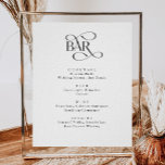 Klassisches Skript Das Bar Wedding Drinks Menu-Zei Poster<br><div class="desc">Klassische Schrift Das Bar Wedding Drinks Menü,  Minimalistisches modernes Bar-Schild,  Betrunken in der Liebe,  AlkoholWedding Drink Menü</div>