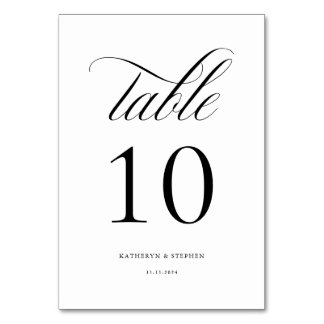 Klassisches Skript Elegant Wedding Tischnummer 10