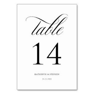 Klassisches Skript Elegant Wedding Tischnummer 14