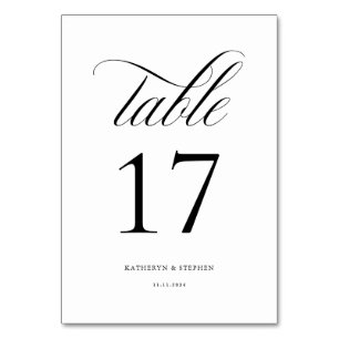 Klassisches Skript Elegant Wedding Tischnummer 17