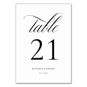 Klassisches Skript Elegant Wedding Tischnummer 21
