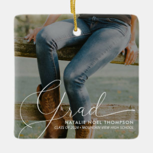 Klassisches Skript-Foto Moderne Coole Graduierungs Keramikornament