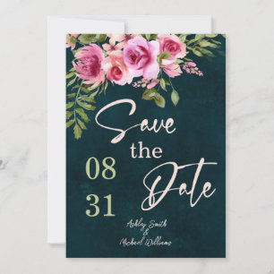 Klassisches Smaragdgrün Dunkle Stimmungsvolle Hoch Save The Date