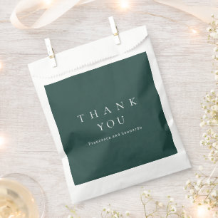 Klassisches Smaragdgrün Einfache Hochzeit Geschenktütchen