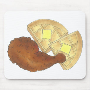 Klassisches Soul Frittiertes Hühnchen und WaffelDi Mousepad