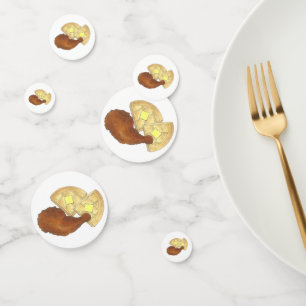 Klassisches Soul Frittiertes Hühnchen und Waffeln Konfetti