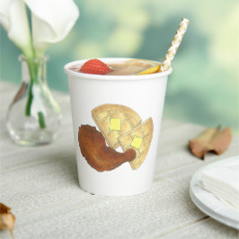 Klassisches Soul Frittiertes Hühnchen und Waffeln Pappbecher