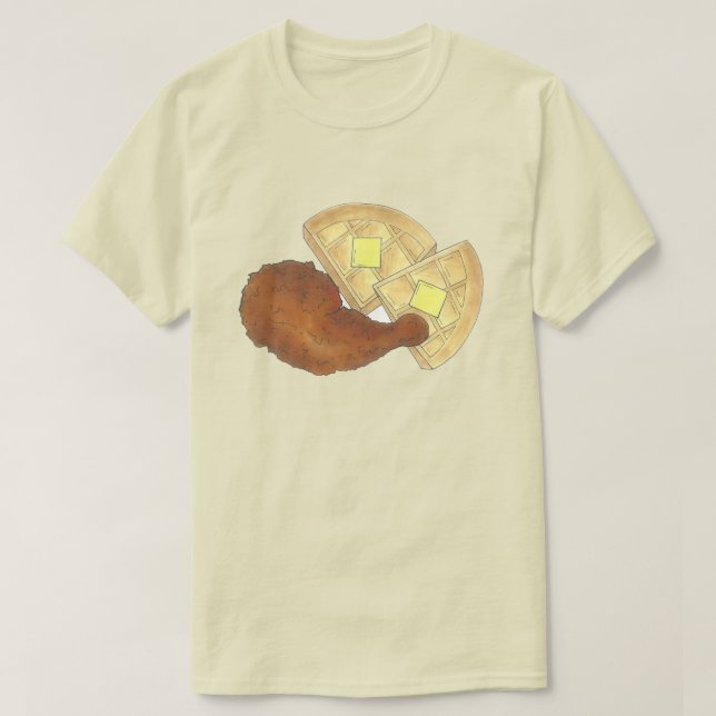 Klassisches Soul Frittiertes Hühnchen und Waffeln  T-Shirt (Design vorne)
