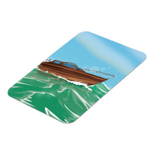 Klassisches Speedboot Magnet