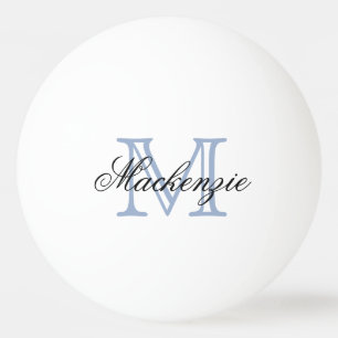 Klassisches Spiel Monogram Name Script Blue Init Tischtennisball