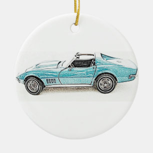 Klassisches Sport-Auto Keramik Ornament