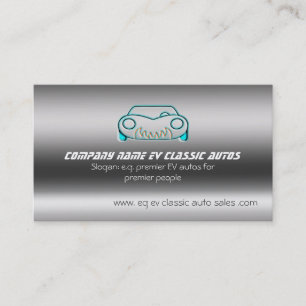 Klassisches Sportscar-Logo auf "Brushed Steel Effe Visitenkarte