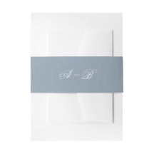 Klassisches Staubblau & Weiß Monogramm Schrift Hoc