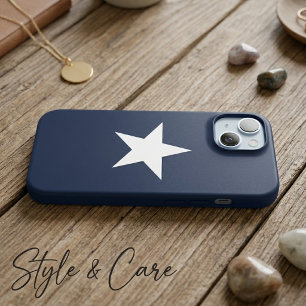 Klassisches Sternmotiv Navy Blau iPhone 15 Hülle