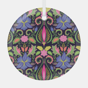 Klassisches Stiefmütterchen: Vintage-Blumen-Wallpa Ornament Aus Glas