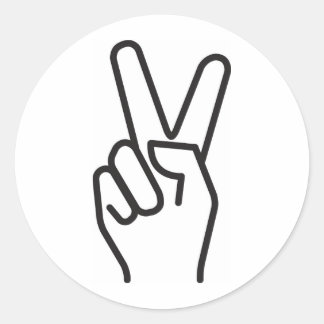 klassisches stilisiertes Siegeszeichen Runder Aufkleber