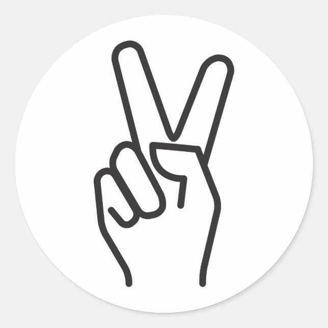 klassisches stilisiertes Siegeszeichen Runder Aufkleber (Vorderseite)