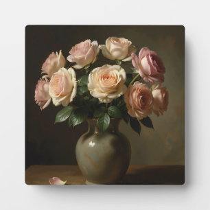 Klassisches Stillleben mit Blush-Rosenstrauß Fotoplatte