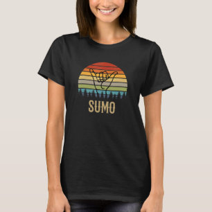 Klassisches Sumo Karate Hand Vintage Sonnenunterga T-Shirt