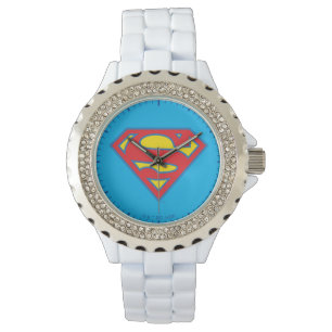 Klassisches Supergirl-Logo mit blauer Kontur Armbanduhr