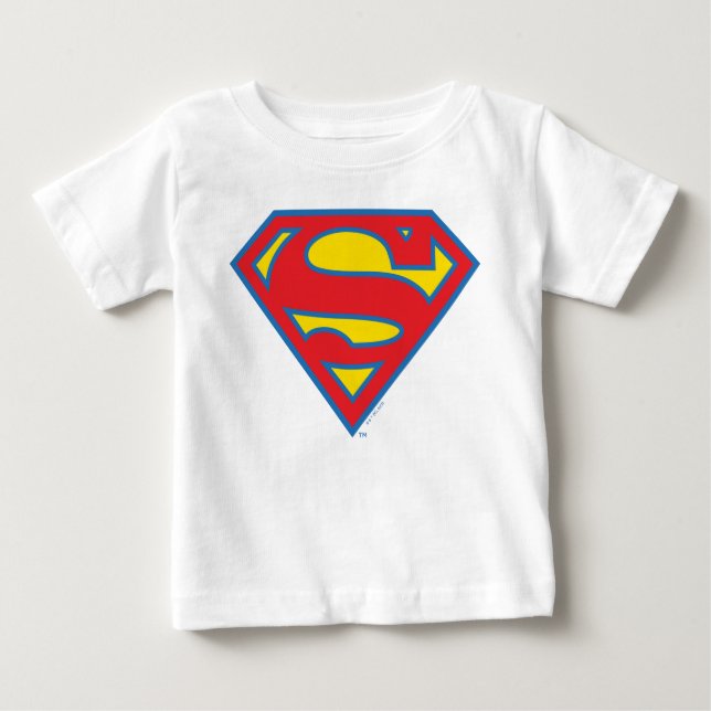Klassisches Supergirl-Logo mit blauer Kontur Baby T-shirt (Vorderseite)