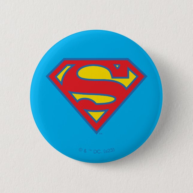 Klassisches Supergirl-Logo mit blauer Kontur Button (Vorderseite)