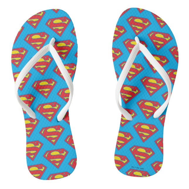 Klassisches Supergirl-Logo mit blauer Kontur Flip Flops (Fußbett)