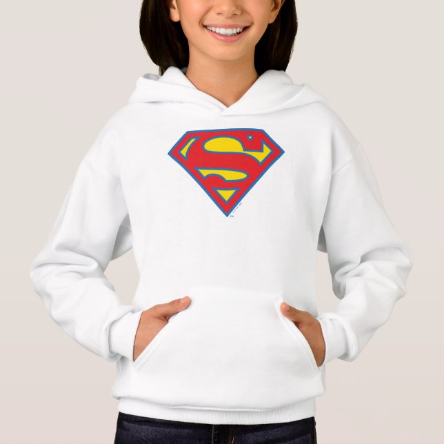 Klassisches Supergirl-Logo mit blauer Kontur Hoodie (Vorderseite)