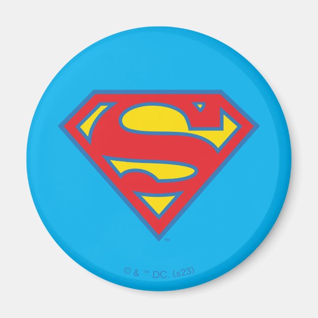 Klassisches Supergirl-Logo mit blauer Kontur Magnet (Vorne)