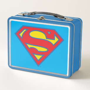 Klassisches Supergirl-Logo mit blauer Kontur Metall Brotdose