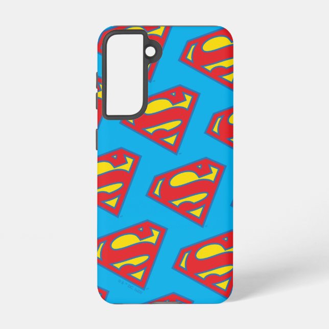 Klassisches Supergirl-Logo mit blauer Kontur Samsung Galaxy Hülle (Rückseite)