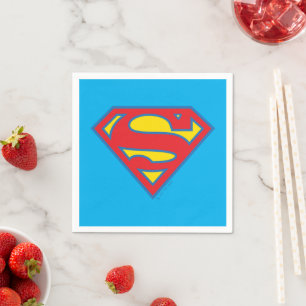 Klassisches Supergirl-Logo mit blauer Kontur Serviette