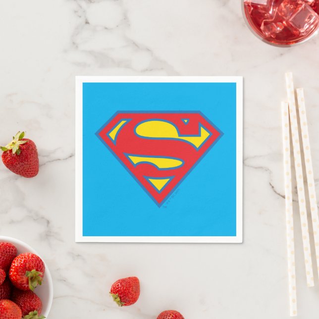 Klassisches Supergirl-Logo mit blauer Kontur Serviette (Beispiel)