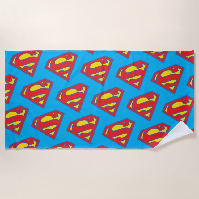 Klassisches Supergirl-Logo mit blauer Kontur Strandtuch (Vorderseite)