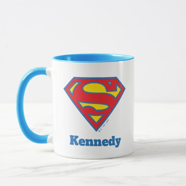 Klassisches Supergirl-Logo mit blauer Kontur Tasse (Links)