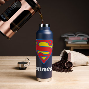 Klassisches Supergirl-Logo mit blauer Kontur Trinkflasche
