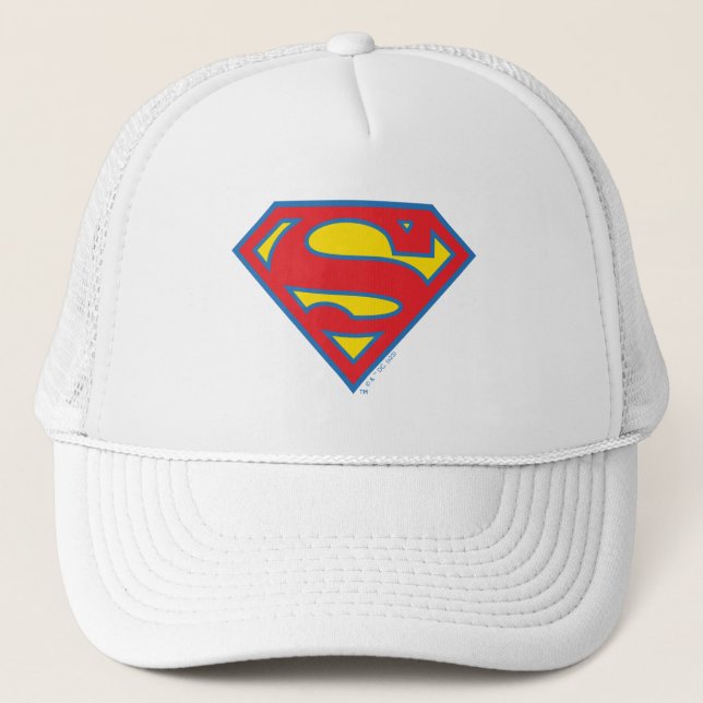 Klassisches Supergirl-Logo mit blauer Kontur Truckerkappe (Vorderseite)