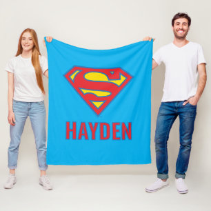Klassisches Supergirl-Logo mit blauer Umrandung Fleecedecke